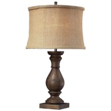 56%OFF 点灯 黄麻布ファブリックシェードエルク照明ピスガ木製のテーブルランプ Elk Lighting Pisgah Wooden Table Lamp with Burlap Fabric Shade画像